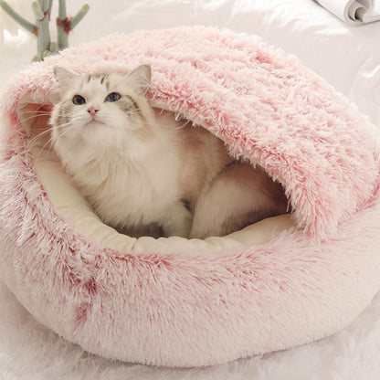 Soft Plush 2 in 1 Pet Bed with Cover Round