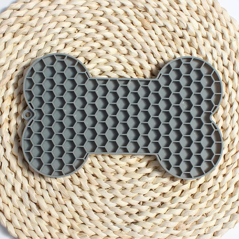 Bone-Shaped Silicone Lickmat for Pets - Slow Food Feeder Licking Pad